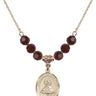 Our Lady of San Juan Birthstone Necklace | 3/4 inch | 6mm Beads  Garnet 14kt Gold Filled