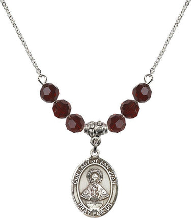 Our Lady of San Juan Birthstone Necklace | 3/4 inch | 6mm Beads