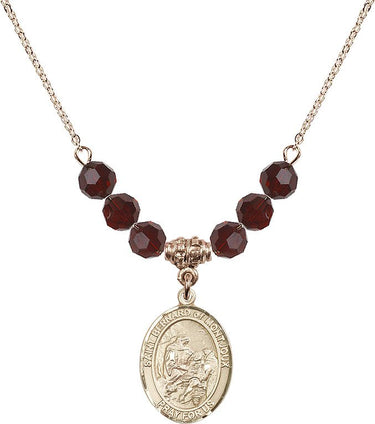 Collar con piedra natal de San Bernardo de Montjoux | 1,9 cm | Cuentas de 6 mm