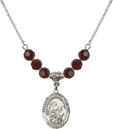 Collar con piedra natal de San Bernardo de Montjoux | 1,9 cm | Cuentas de 6 mm