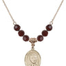 Saint Eugene de Mazenod Birthstone Necklace | 3/4 inch | 6mm Beads  Garnet 14kt Gold Filled