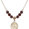 Saint Julia Billiart Birthstone Necklace | 3/4 inch | 6mm Beads  Garnet 14kt Gold Filled