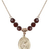 Saint Colette Birthstone Necklace | 3/4 inch | 6mm Beads  Garnet 14kt Gold Filled