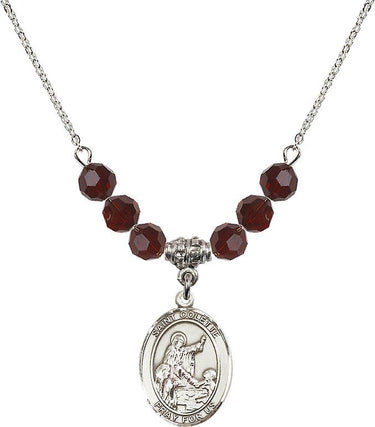 Collar de la piedra natal de Santa Colette | 1.9 cm | Cuentas de 6 mm