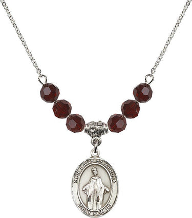 Our Lady of Africa Birthstone Necklace | 3/4 inch | 6mm Beads