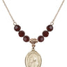 Saint Bruno Birthstone Necklace | 3/4 inch | 6mm Beads  Garnet 14kt Gold Filled