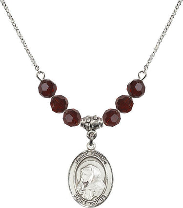 Collar de piedra natal de San Bruno | 1.9 cm | Cuentas de 6 mm