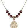Saint Perpetua Birthstone Necklace | 3/4 inch | 6mm Beads  Garnet 14kt Gold Filled