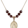 Saint Wenceslaus Birthstone Necklace | 3/4 inch | 6mm Beads  Garnet 14kt Gold Filled