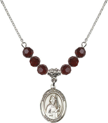 Collar de piedra natal de San Wenceslao | 1,9 cm | Cuentas de 6 mm