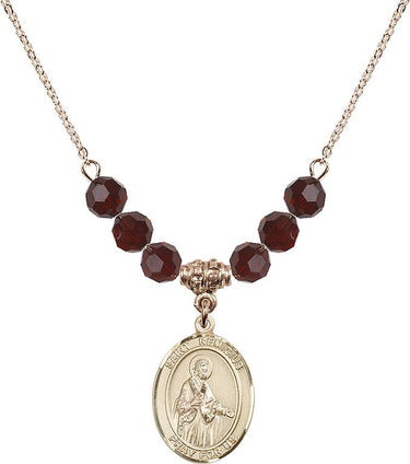 Collar de piedra natal de San Remigio de Reims | 1,9 cm | Cuentas de 6 mm