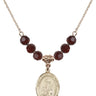 Saint Basil the Great Birthstone Necklace | 3/4 inch | 6mm Beads  Garnet 14kt Gold Filled