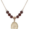 Blessed Pier Giorgio Frassati Birthstone Necklace | 3/4 inch  Garnet 14kt Gold Filled