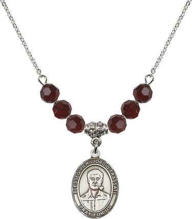 Blessed Pier Giorgio Frassati Birthstone Necklace | 3/4 inch