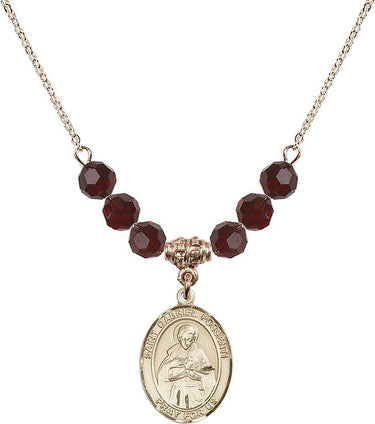 Collar con piedra natal de San Gabriel Possenti | 1,9 cm | Cuentas de 6 mm