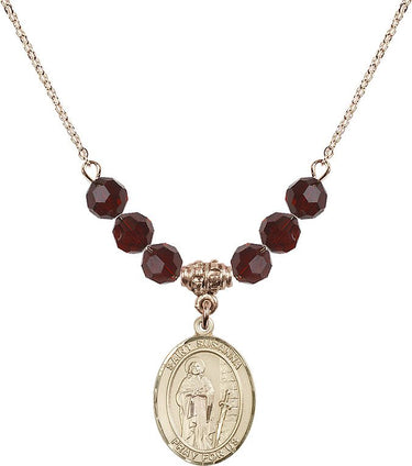 Collar de la piedra natal de Santa Susana | 1,9 cm | Cuentas de 6 mm