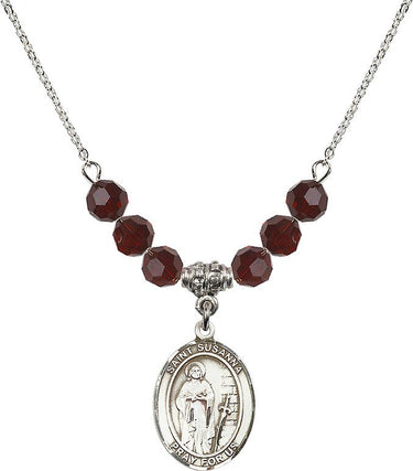 Collar de la piedra natal de Santa Susana | 1,9 cm | Cuentas de 6 mm