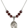 Blessed Caroline Gerhardinger Birthstone Necklace | 3/4 inch  Garnet Sterling Silver