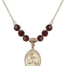 Saint John Vianney Birthstone Necklace | 3/4 inch | 6mm Beads  Garnet 14kt Gold Filled