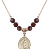 Blessed Karolina Kozkowna Birthstone Necklace | 3/4 inch | 6mm Beads  Garnet 14kt Gold Filled