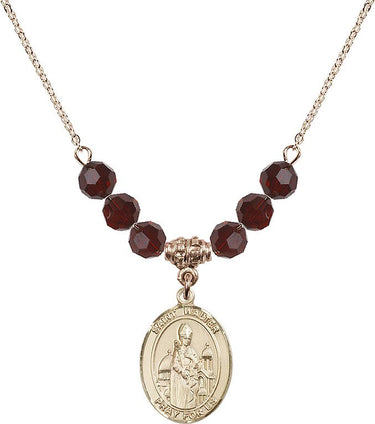 Collar con la piedra natal de San Walter de Pontnoise | 1,9 cm | Cuentas de 6 mm