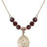 Saint Deborah Birthstone Necklace | 3/4 inch | 6mm Beads  Garnet 14kt Gold Filled