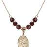 Our Lady of Good Counsel Birthstone Necklace | 3/4 inch | 6mm Beads  Garnet 14kt Gold Filled