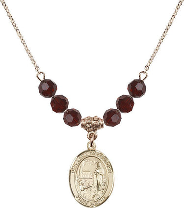 Our Lady of Lourdes Birthstone Necklace | 3/4 inch | 6mm Beads