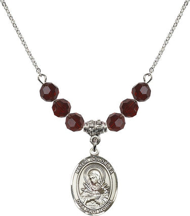 Mater Dolorosa Birthstone Necklace | 3/4 inch | 6mm Beads