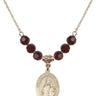Our Lady of Consolation Birthstone Necklace | 3/4 inch | 6mm Beads  Garnet 14kt Gold Filled