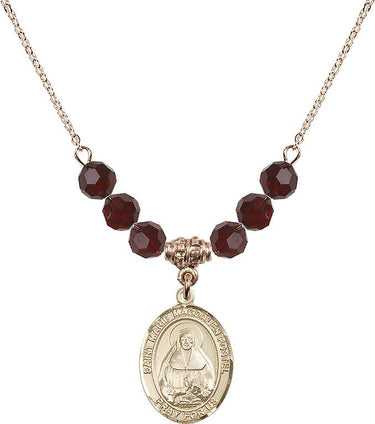 Saint Marie Magdalen Postel Birthstone Necklace | 3/4 inch | 6mm Beads
