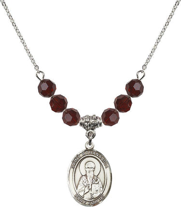 Saint Athanasius Birthstone Necklace | 3/4 inch | 6mm Beads