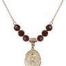 Saint Lidwina of Schiedam Birthstone Necklace | 3/4 inch | 6mm Beads  Garnet 14kt Gold Filled