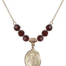 Saint Fiacre Birthstone Necklace | 3/4 inch | 6mm Beads  Garnet 14kt Gold Filled