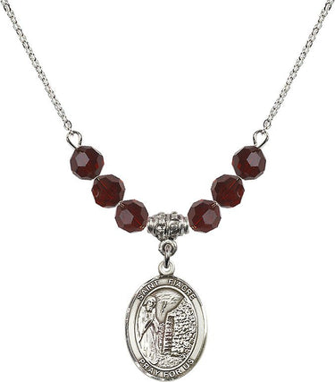 Saint Fiacre Birthstone Necklace | 3/4 inch | 6mm Beads