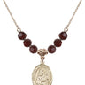 Our Lady of Prompt Succor Birthstone Necklace | 3/4 inch | 6mm Beads  Garnet 14kt Gold Filled