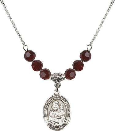 Our Lady of Prompt Succor Birthstone Necklace | 3/4 inch | 6mm Beads