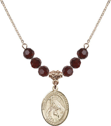 Saint Margaret of Cortona Birthstone Necklace | 3/4 inch | 6mm Beads