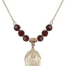 Our Lady of Olives Birthstone Necklace | 3/4 inch | 6mm Beads  Garnet 14kt Gold Filled