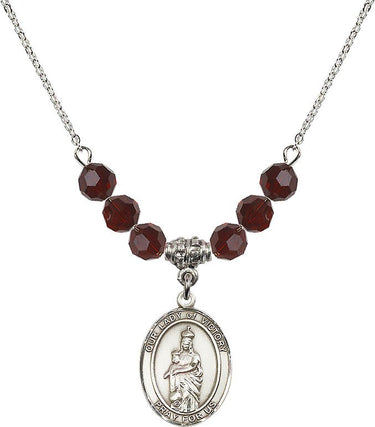 Our Lady of Victory Birthstone Necklace | 3/4 inch | 6mm Beads