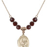 Saint Meinrad of Einsiedeln Birthstone Necklace | 3/4 inch | 6mm Beads  Garnet 14kt Gold Filled