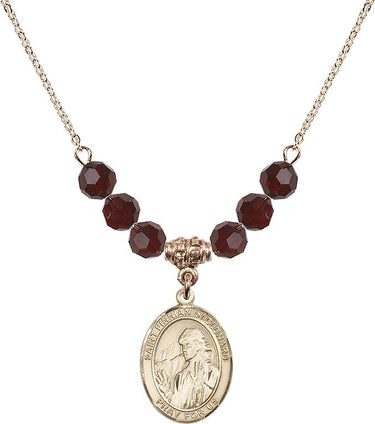 Saint Finnian of Clonard Birthstone Necklace | 3/4 inch | 6mm Beads