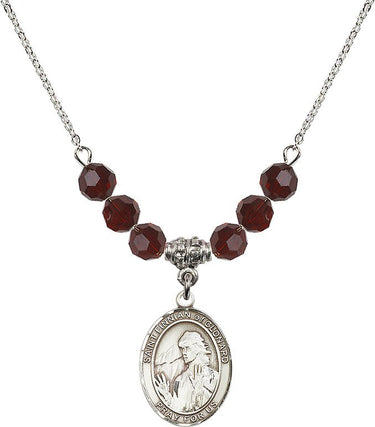Saint Finnian of Clonard Birthstone Necklace | 3/4 inch | 6mm Beads