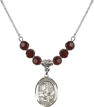 Saint Rosalia Birthstone Necklace | 3/4 inch | 6mm Beads