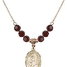 Saint Elizabeth of the Visitation Birthstone Necklace | 3/4 inch  Garnet 14kt Gold Filled