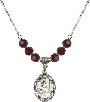 Saint Elizabeth of the Visitation Birthstone Necklace | 3/4 inch | 6mm Beads