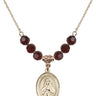 Saint Olivia Birthstone Necklace | 3/4 inch | 6mm Beads  Garnet 14kt Gold Filled