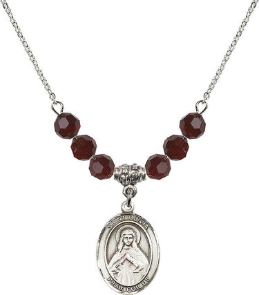 Saint Olivia Birthstone Necklace | 3/4 inch | 6mm Beads