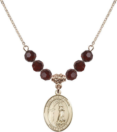 Saint Zoe of Rome Birthstone Necklace | 3/4 inch | 6mm Beads