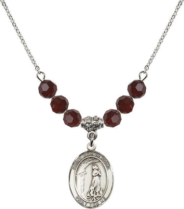 Saint Zoe of Rome Birthstone Necklace | 3/4 inch | 6mm Beads
